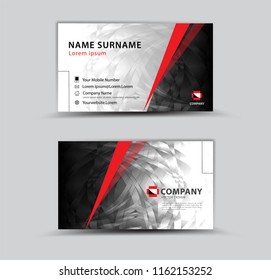Vector design Business Card template, Creative idea modern concept, red and black abstract background