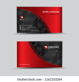 Vector design Business Card template, Creative idea modern concept, red and black abstract background