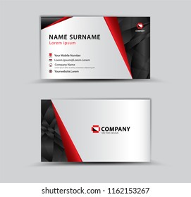 Vector design Business Card template, Creative idea modern concept, red and black abstract background