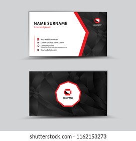 Vector design Business Card template, Creative idea modern concept, red and black abstract background