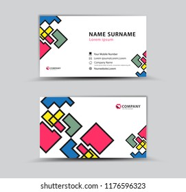 Vector design Business Card template, Creative idea modern concept, pastel abstract background, geometric shape