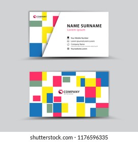 Vector design Business Card template, Creative idea modern concept, pastel abstract background, geometric shape
