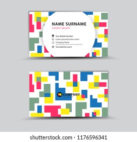 Vector design Business Card template, Creative idea modern concept, pastel abstract background, geometric shape
