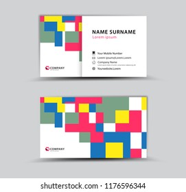 Vector design Business Card template, Creative idea modern concept, pastel abstract background, geometric shape