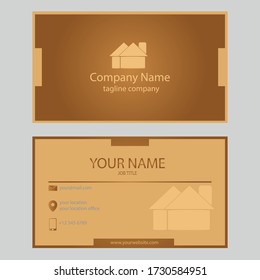 vector design business card template in brown and beige. very suitable for property companies