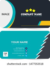 vector design of business cards in blue and black
