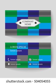 Vector design for business cards, two-sided card design, vector illustration, abstract background, rectangular template, business card card. Size 94?52. EPS 10