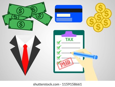 vector design of business illustration sign tax payment 