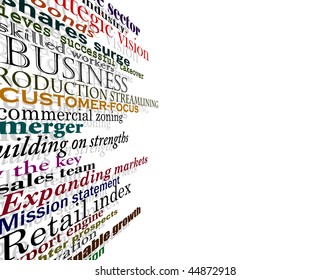 Diseño vectorial de palabras de negocios con espacio de copia