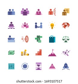 vector design of business-related icon bundle. flat style version.