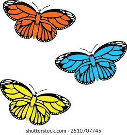 Vector design of butterfly with three color suitable for decorative item