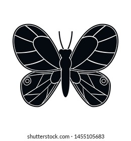 Vector design of butterfly and yellow symbol. Collection of butterfly and vivid stock vector illustration.