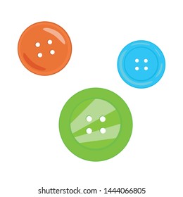 Vector design of button and thread logo. Set of button and hole stock symbol for web.