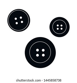 Vector design of button and thread symbol. Set of button and hole stock symbol for web.