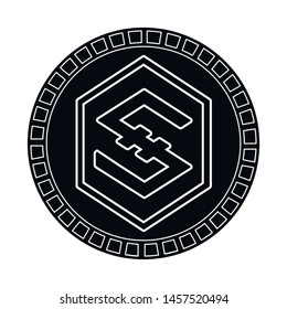 Vector design of bytecoin and money symbol. Set of bytecoin and tech stock symbol for web.