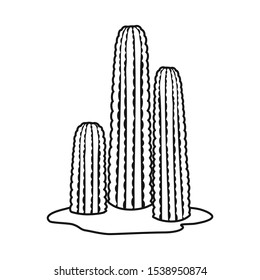 Vector design of cactus and flora logo. Web element of cactus and garden stock vector illustration.