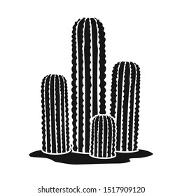 Vector design of cactus and garden logo. Graphic of cactus and botanic stock symbol for web.