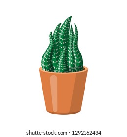 Vector design of cactus and pot logo. Collection of cactus and cacti vector icon for stock.