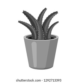 Vector design of cactus and pot logo. Set of cactus and cacti stock symbol for web.