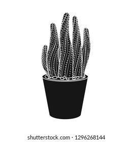 Vector design of cactus and pot logo. Set of cactus and cacti stock symbol for web.