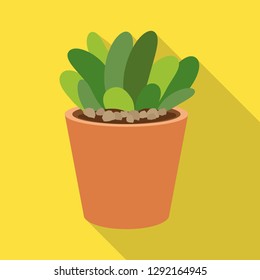 Vector design of cactus and pot sign. Set of cactus and cacti stock symbol for web.
