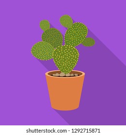 Vector design of cactus and pot sign. Set of cactus and cacti stock vector illustration.