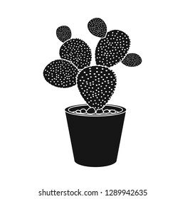 Vector design of cactus and pot symbol. Collection of cactus and cacti stock symbol for web.