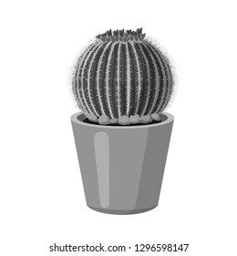 Vector design of cactus and pot symbol. Set of cactus and cacti stock vector illustration.