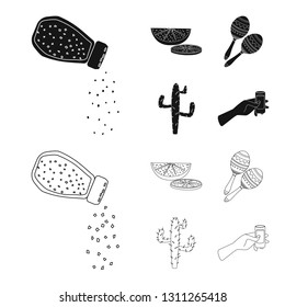 Vector design of cafe and Latin icon. Set of cafe and national stock vector illustration.