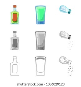 Vector design of cafe and Latin icon. Set of cafe and national stock vector illustration.