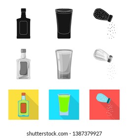 Vector design of cafe and Latin icon. Collection of cafe and national stock symbol for web.