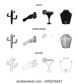 Vector design of cafe and Latin icon. Set of cafe and national stock vector illustration.