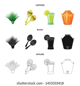 Vector design of cafe and Latin icon. Set of cafe and national stock vector illustration.