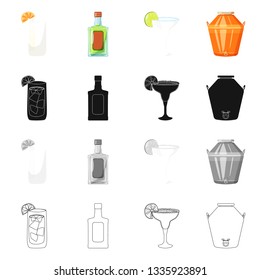 Vector design of cafe and Latin logo. Set of cafe and national vector icon for stock.