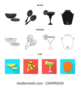 Vector design of cafe and Latin logo. Collection of cafe and national stock vector illustration.