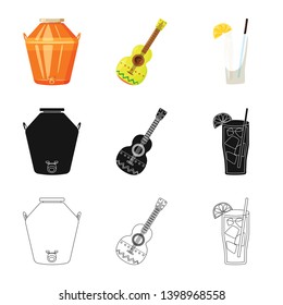 Vector design of cafe and Latin logo. Collection of cafe and national stock vector illustration.