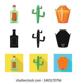 Vector design of cafe and Latin logo. Collection of cafe and national vector icon for stock.