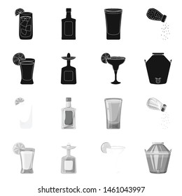 Vector design of cafe and Latin logo. Collection of cafe and national vector icon for stock.