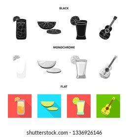 Vector design of cafe and Latin sign. Collection of cafe and national stock vector illustration.