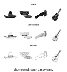 Vector design of cafe and Latin sign. Set of cafe and national vector icon for stock.