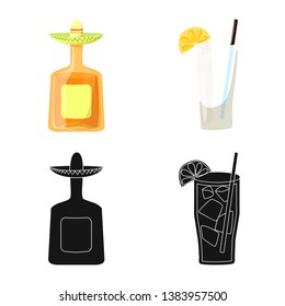 Vector design of cafe and Latin sign. Collection of cafe and national vector icon for stock.