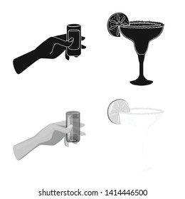 Vector design of cafe and Latin sign. Collection of cafe and national stock vector illustration.