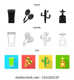 Vector design of cafe and Latin symbol. Set of cafe and national stock symbol for web.
