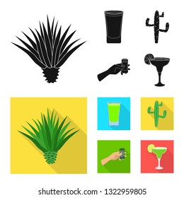 Vector design of cafe and Latin symbol. Set of cafe and national stock vector illustration.
