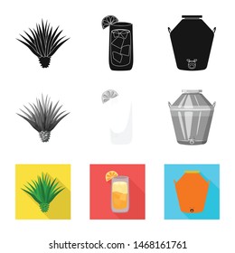 Vector design of cafe and Latin symbol. Collection of cafe and national vector icon for stock.
