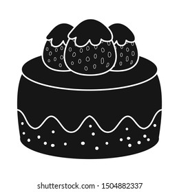 Vector design of cake and birthday sign. Web element of cake and chocolate stock vector illustration.