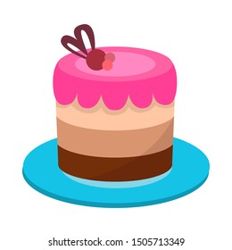 Vector design of cake and celebration logo. Graphic of cake and chocolate stock symbol for web.