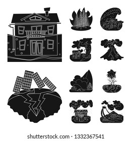 Vector design of calamity and crash icon. Set of calamity and disaster stock vector illustration.