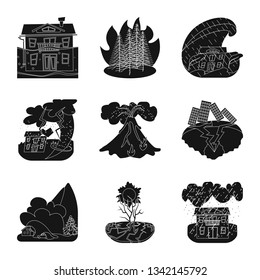 Vector design of calamity and crash logo. Collection of calamity and disaster stock vector illustration.