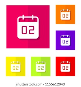 vector design of calendar flat icon set